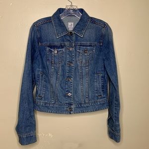 JCPenny Jean Jacket Classic Trucker Button Flap Chest Pockets Denim Small